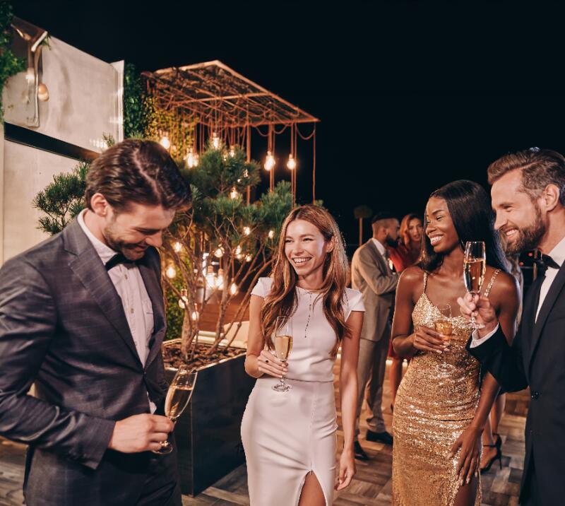 EVH Glitzmas brochure party image 