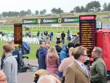 Bookmakers' stands beneath grandstand