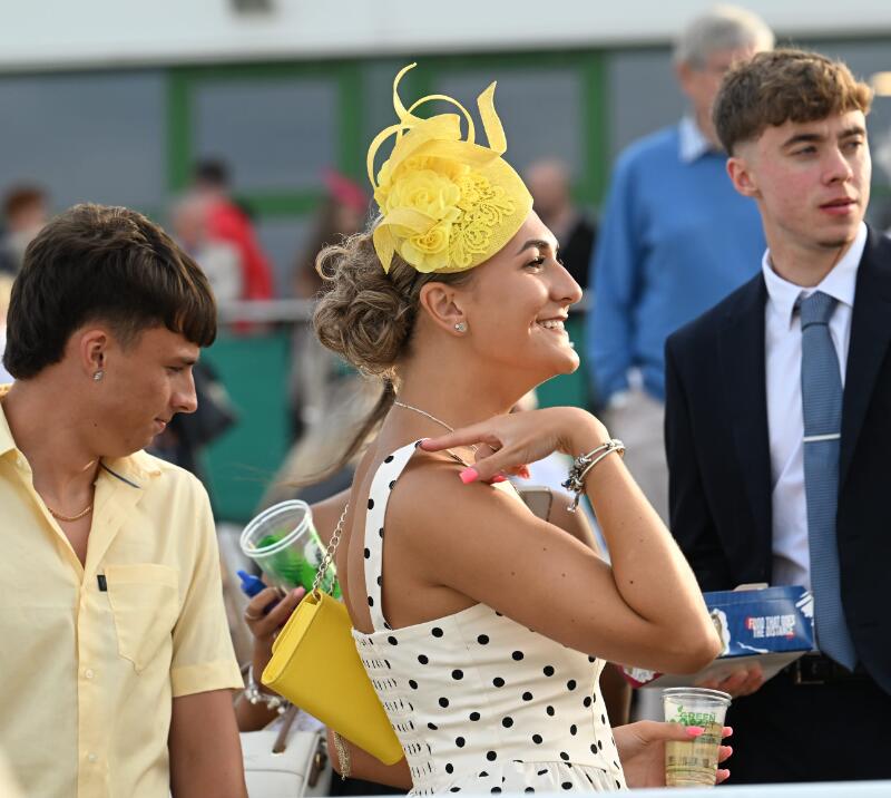 Race goers at Great Yarmouth Racecourse