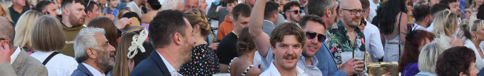 The crowds at a music event at Great Yarmouth races.