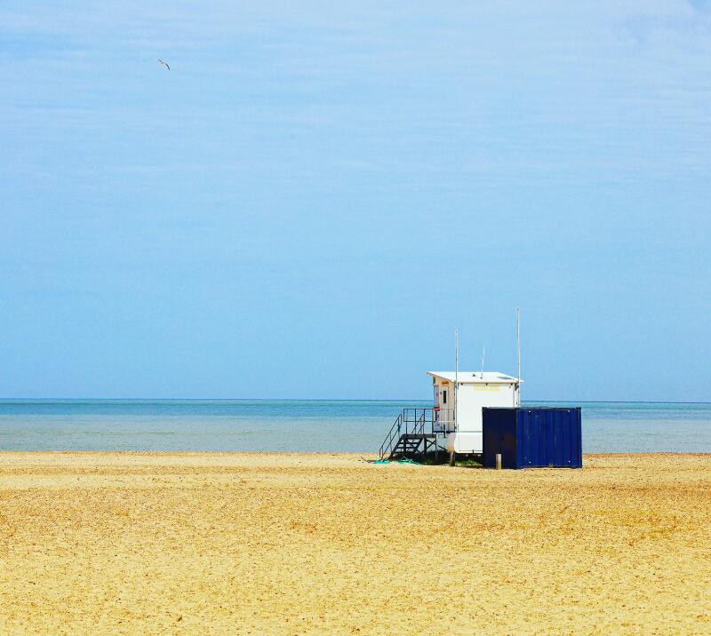 Lifeguard hut at a Great Yarmouth beach.