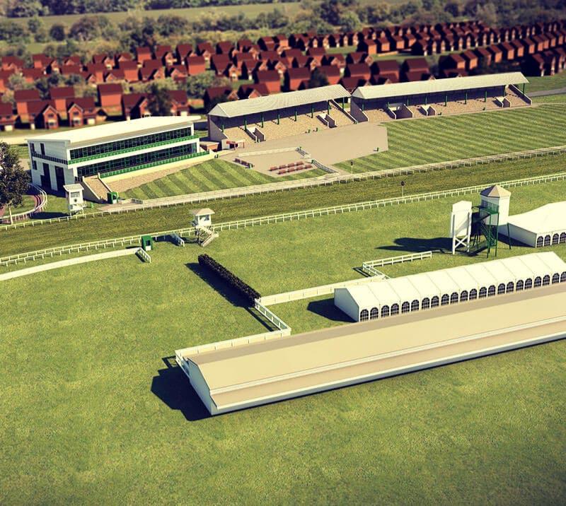 Digital graphic of the aerial view of the Great Yarmouth Racecourse.