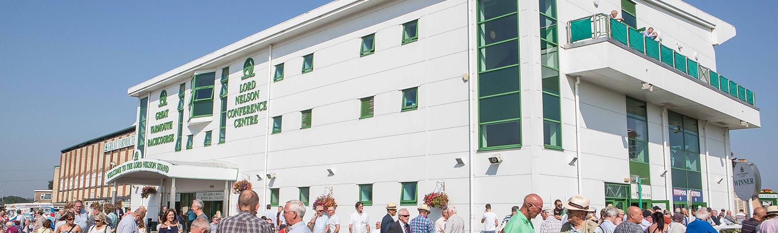 A view  from outside the Lord Nelson Stand on a sunny day in Great Yarmouth