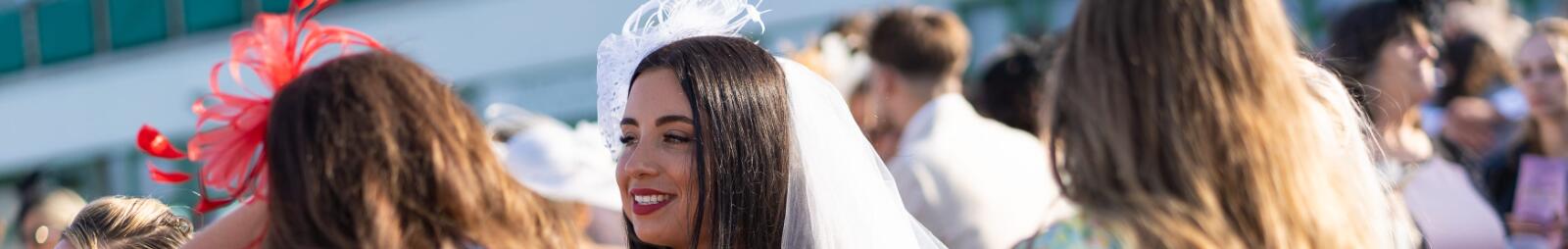 A bride to be chats to her hen party at Great Yarmouth Races